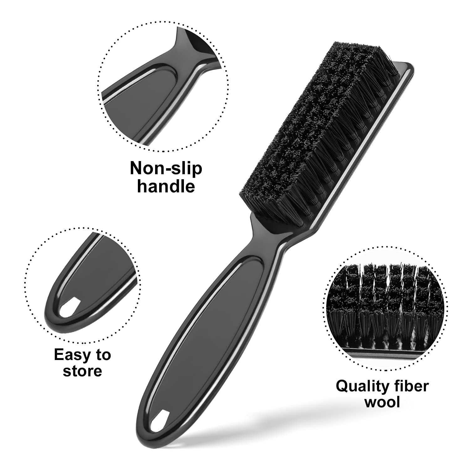 6-Piece Barber Blade Cleaning Brush Set - Nylon Clipper Cleaner Brushes for Men (Red/Black)