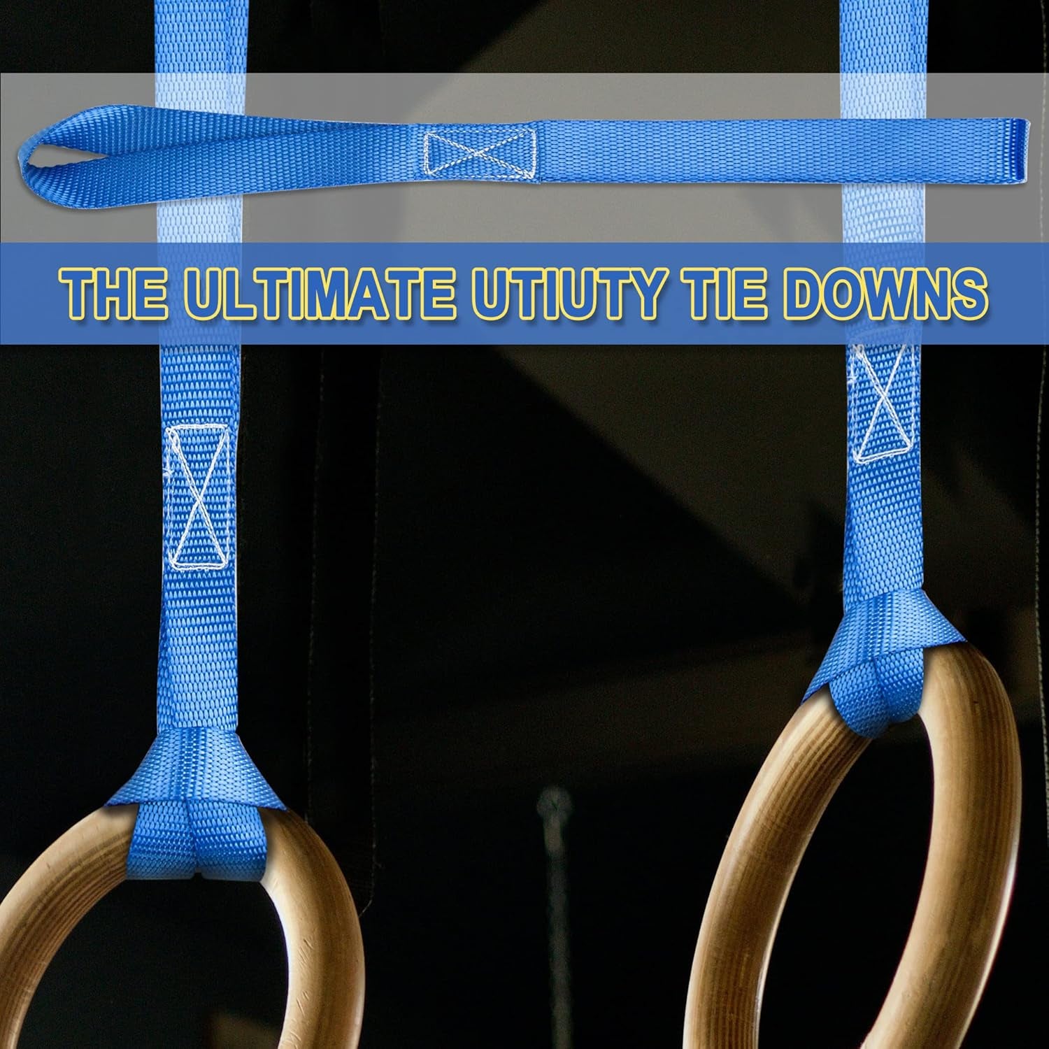 16 Pack 1"X18" Soft Loop Motorcycle Tie down Straps 3600Lbs Load Capacity Tie-Down Loops for Secure Trailering of Bikes, ATV, Lawn Equipment, Blue